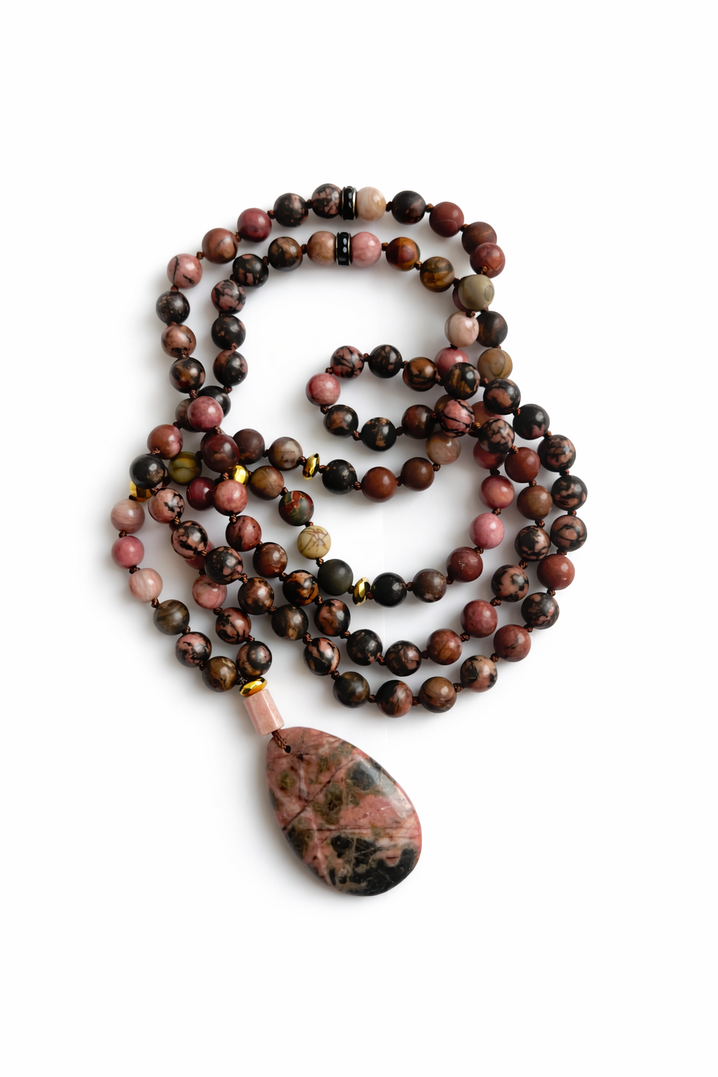 Meditacijos karoliai (Mala) | Rodonitas