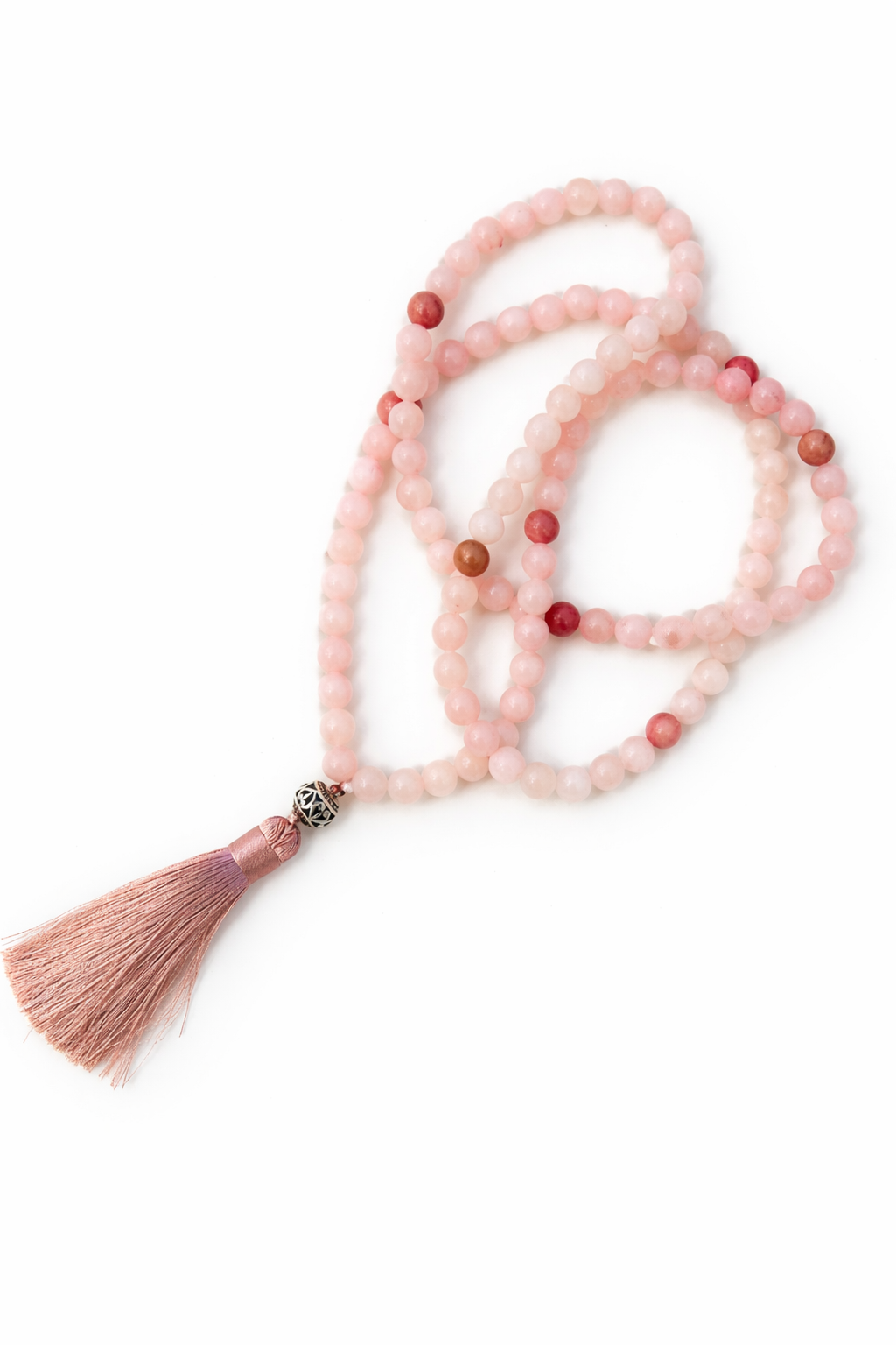 Meditacijos karoliai (Mala) | Rožinis kvarcas, rodonitas