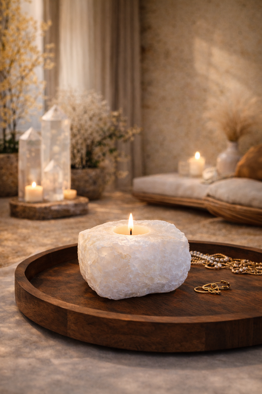 Balto kalcito žvakidė | tyrumas, subtilumas ir švelni šviesa