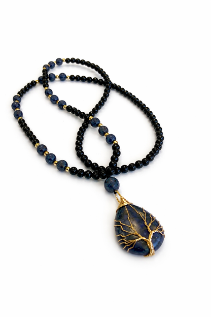 Meditacijos karoliai/ Vėrinys | Sodalitas ir juodas turmalinas