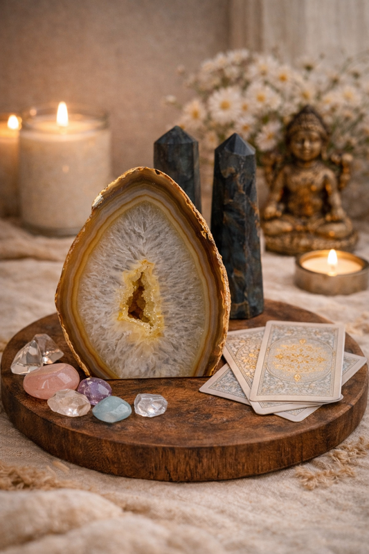 Agato geoda | ramybė, sielos grožis, vidinė ola, 623 g.