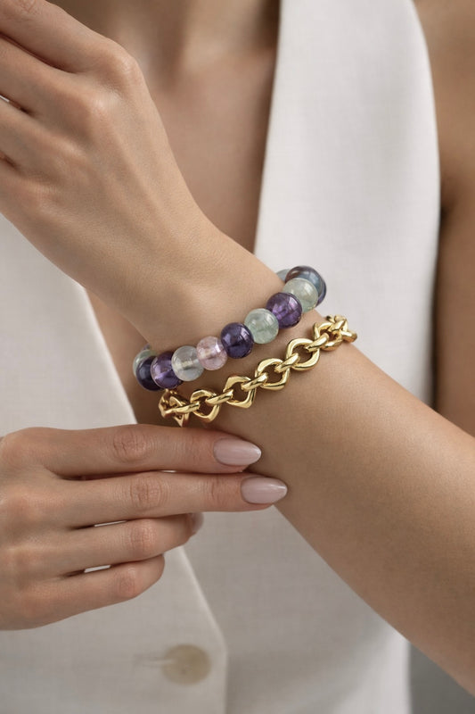 Fluorito apyrankė | Mentalinis aiškumas, sąmoningas atsinaujinimas, vidinė tvarka (8 mm.)