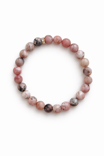 Rožinio opalo apyrankė | švelnumas, ramybė, savistaba  (6 mm.)