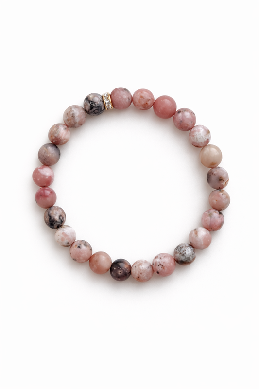 Rožinio opalo apyrankė | švelnumas, ramybė, savistaba  (6 mm.)