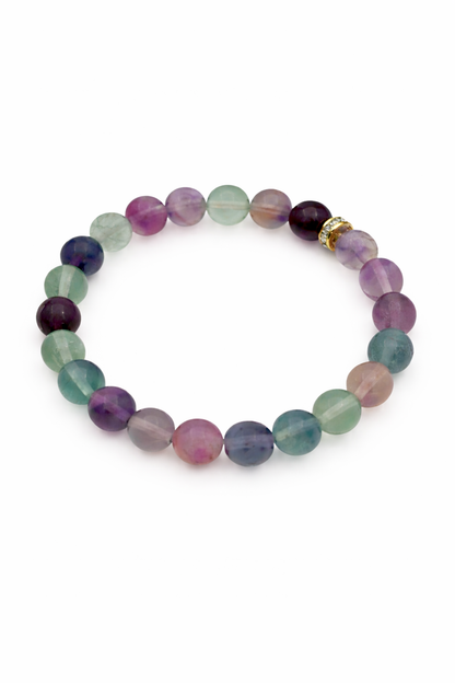 Fluorito apyrankė | Mentalinis aiškumas, sąmoningas atsinaujinimas, vidinė tvarka (8 mm.)