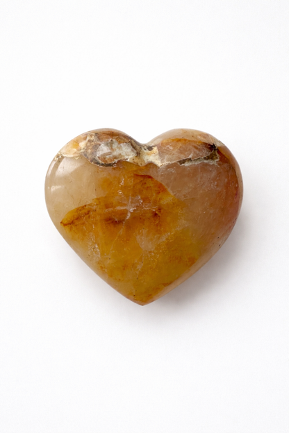 Geltonojo kalcito širdelė | Šviesa, pasitikėjimas, gyvybingumas