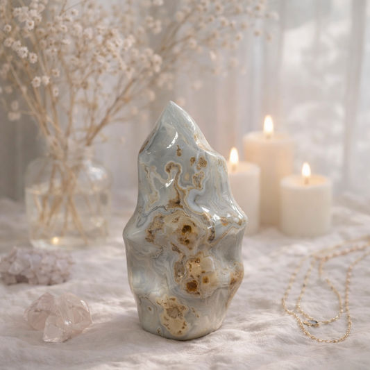 Bostvanos agatas (liepsnelė) | kantrybė, emocinė branda, vidinė šiluma