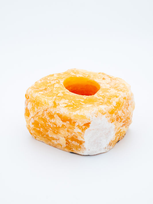 Geltono kalcito žvakidė | vidinė šviesa, aiškumas ir švelni stiprybė