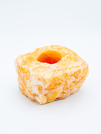 Geltono kalcito žvakidė | vidinė šviesa, aiškumas ir švelni stiprybė