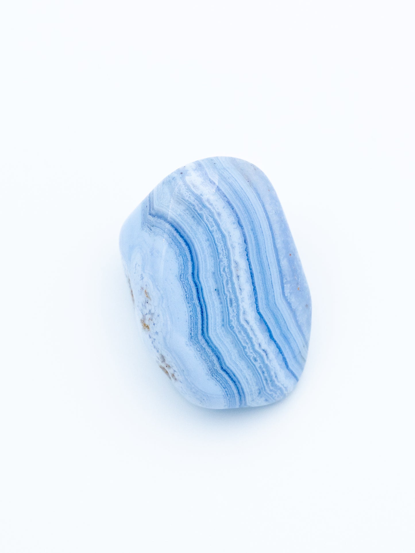 Mėlynas chalcedonas (būgninukas) | aiškus žodis, ramios mintys ir sąmoningas bendravimas