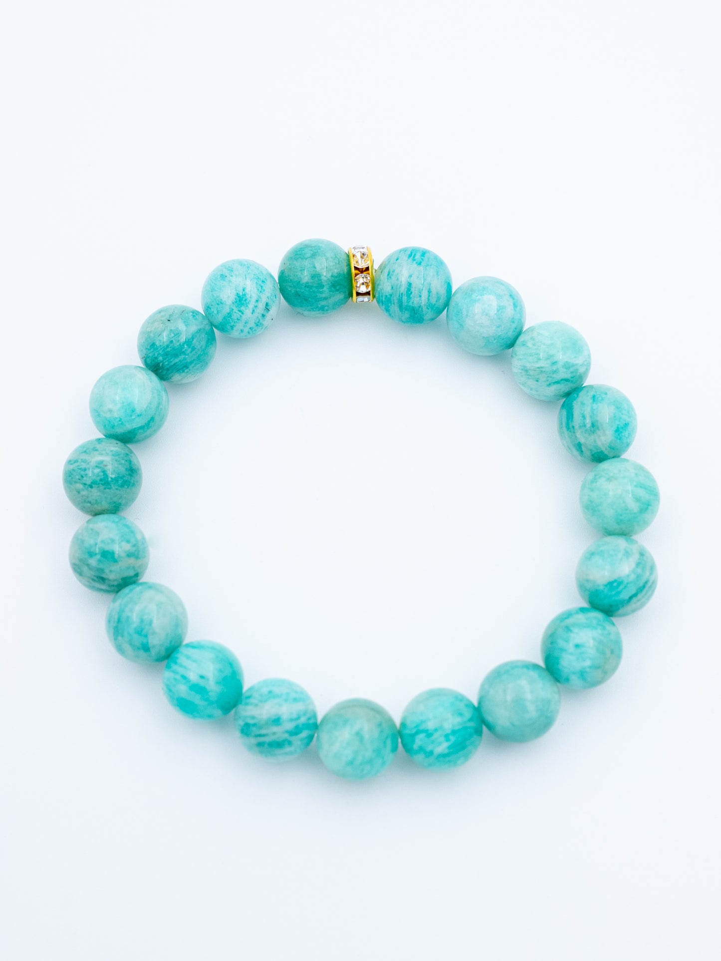 Amazonito apyrankė | drąsa kalbėti, saviraiška, tiesa (10 mm.)