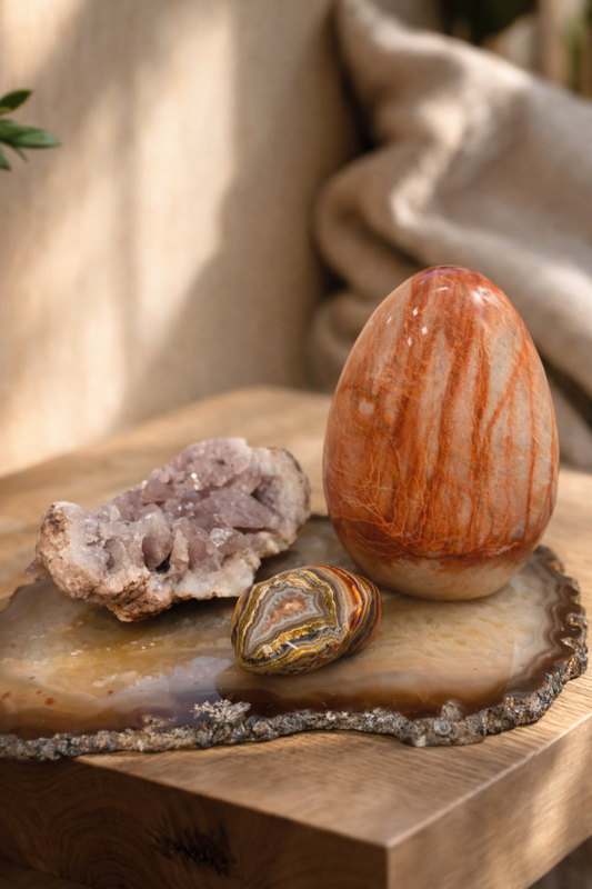 Karneolinis agatas (būgninukas) | vidinės ramybės ir švelnios stiprybės akmuo