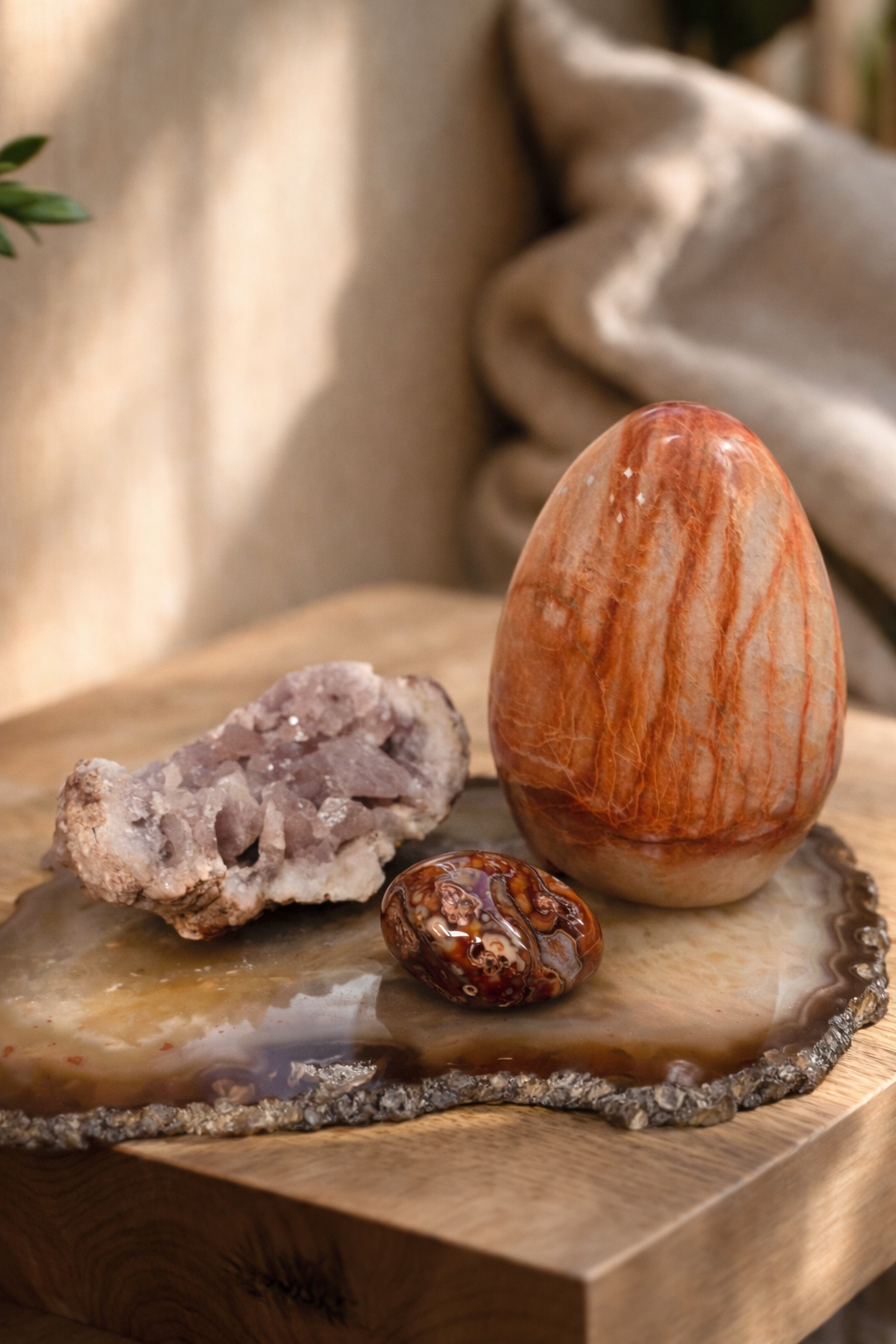 Karneolinis agatas (būgninukas) | vidinės ramybės ir švelnios stiprybės akmuo