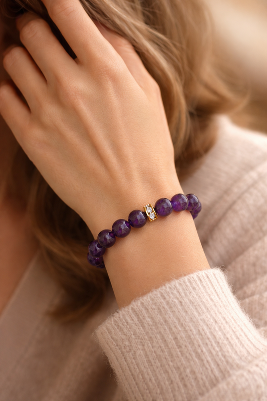 Ametisto apyrankė | vidinė alchemija, transformacija, sąmoningumas (10 mm.)