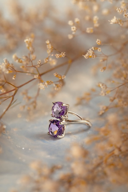 Sidabrinis AMETISTO žiedas