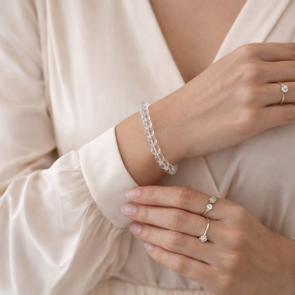 Kalnų krištolo apyrankė | skairdumas, aiškumas, tyrumas  (10 mm.)