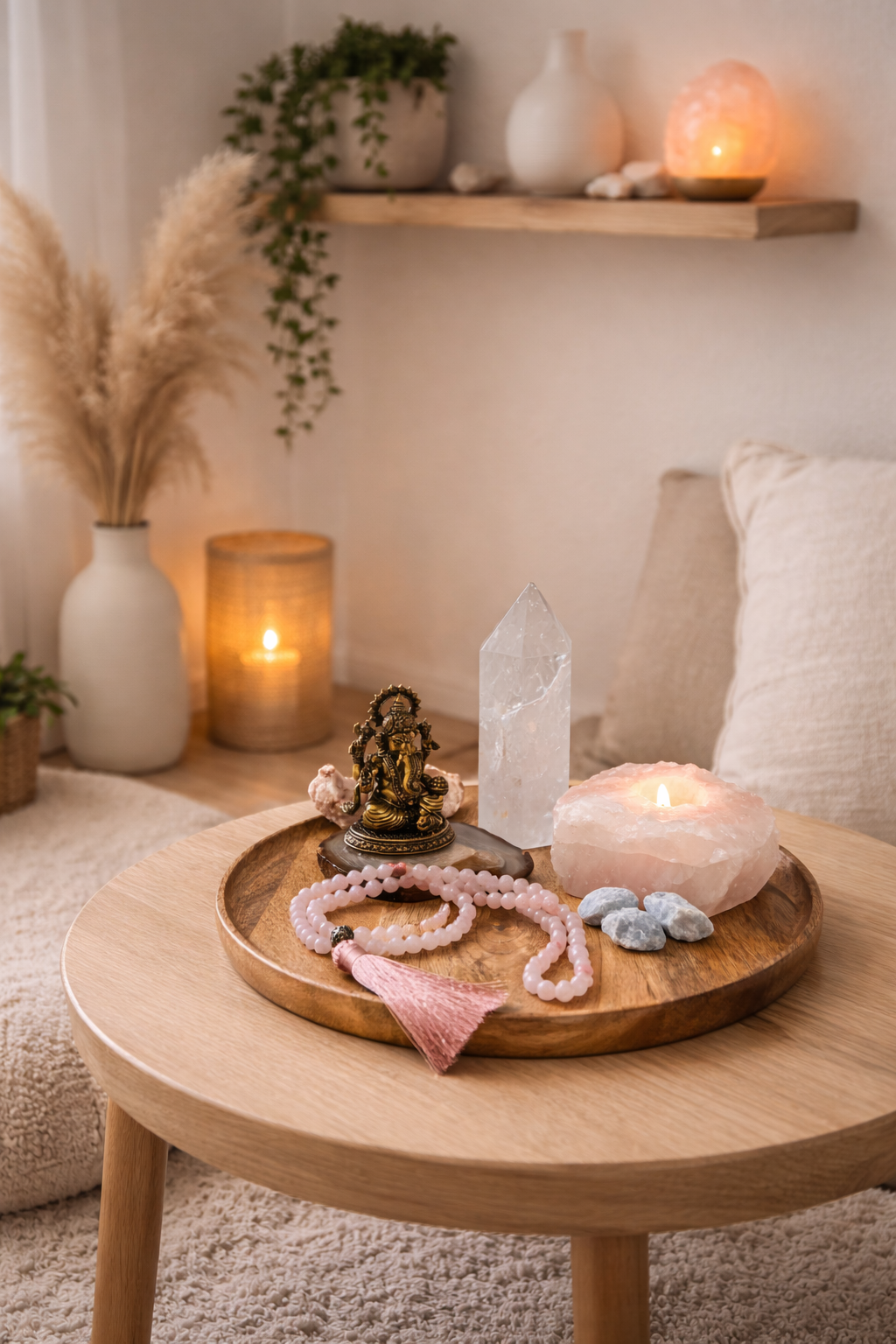 Meditacijos karoliai (Mala) | Rožinis kvarcas, rodonitas