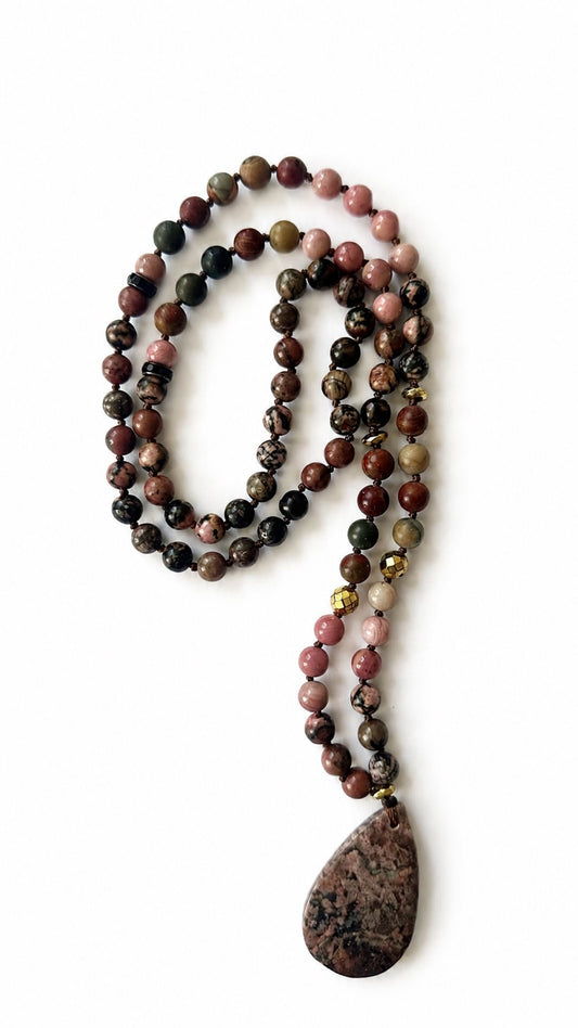 Meditacijos karoliai (Mala) | Rodonitas
