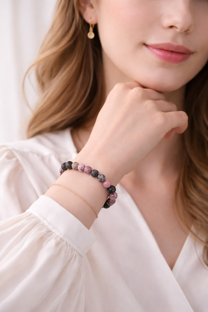 Rodonito apyrankė | gijimas, branda, ramybė  (10 mm.)