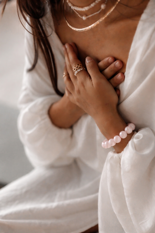 Rožinio kvarco apyrankė | meilė sau, švelnumas, šiluma  (10 mm.)