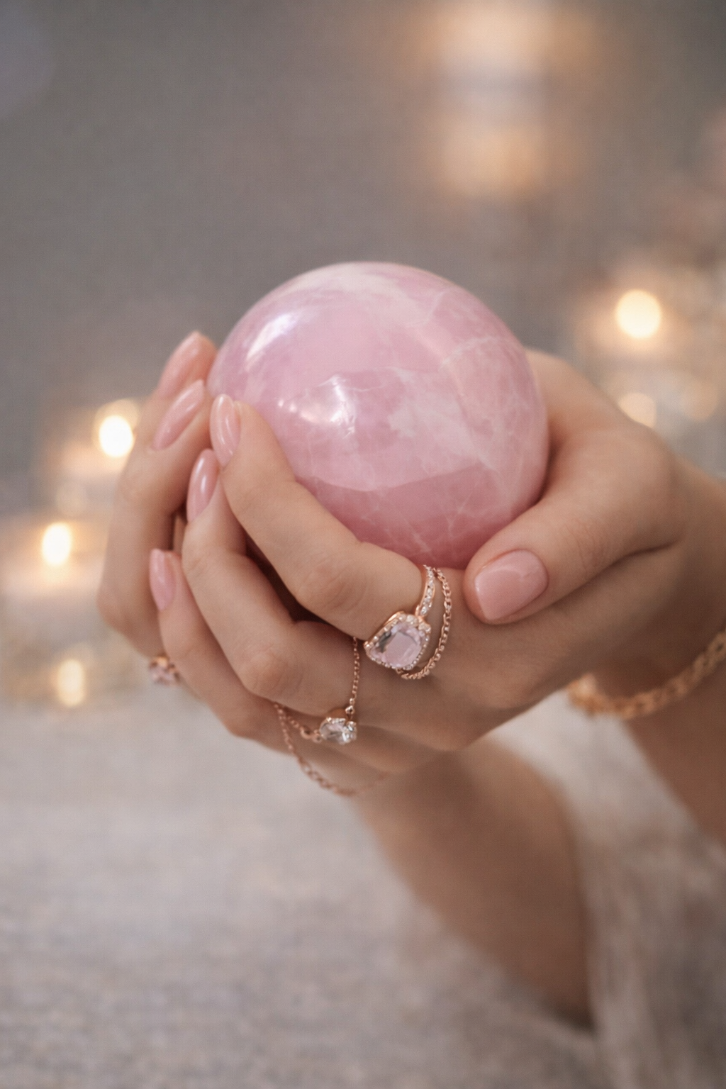 Rožinio kvarco sfera | meilė, subtilumas, estetika