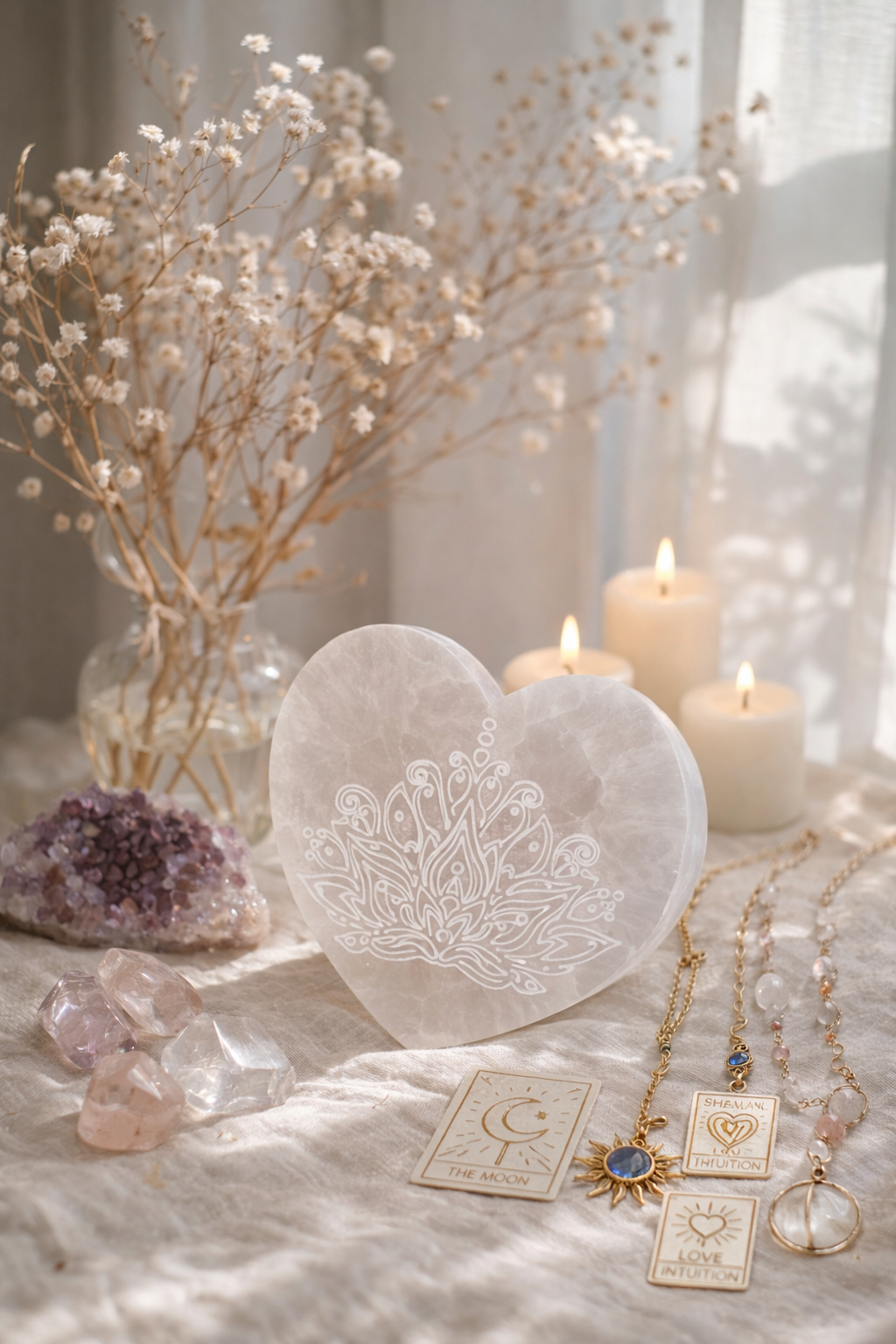 Selenito LOTOSAS širdelėje | dvasinis augimas