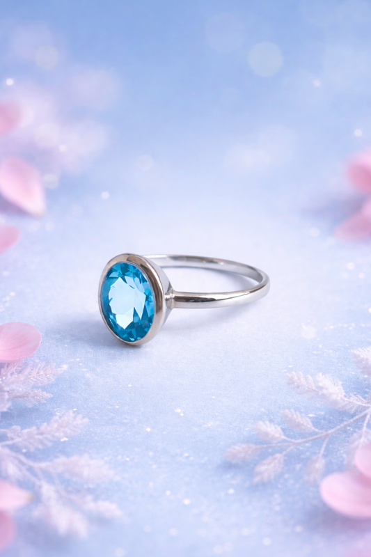 Mėlynojo TOPAZO žiedas